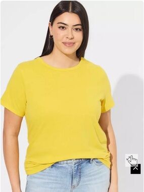 NWT torrid Everyday Signature Jersey Crew Neck Tee - Size 1 - Sulphur Yellow